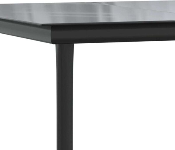 7 részes fekete polyrattan kerti étkezőgarnitúra