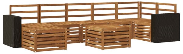 VidaXL Kültéri kanapé szett 8 pcs Természetes Tömör Akácfa