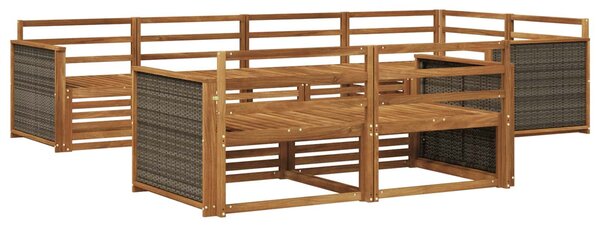 VidaXL Kültéri kanapé szett 7 pcs Természetes