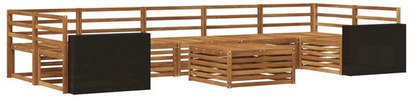 VidaXL Kültéri kanapé szett 8 pcs Természetes Tömör Akácfa