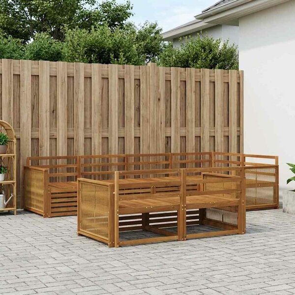 VidaXL Kültéri kanapé szett 7 pcs Természetes