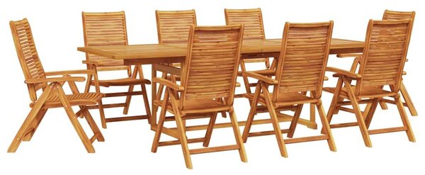 VidaXL Kert étkező szett 9 pcs Barna Tömör Akácfa