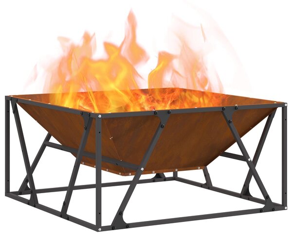 VidaXL Tűzgyújtó tál Rozsdás 80 x 80 x 40 cm Időjárásálló acél