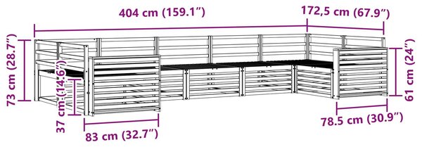 VidaXL Kültéri kanapé szett 7 pcs Természetes