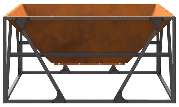 VidaXL Tűzgyújtó tál Rozsdás 80 x 80 x 40 cm Időjárásálló acél