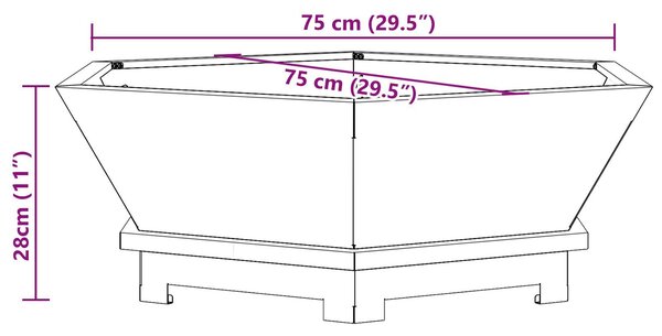 VidaXL Tűzrakó Barna 75 x 75 x 28 cm időjárásálló acél