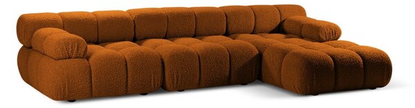 Narancssárga buklé moduláris sarokkanapé (jobb oldali) Bellis – Micadoni Home