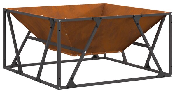 VidaXL Tűzgyújtó tál Rozsdás 80 x 80 x 40 cm Időjárásálló acél