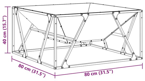 VidaXL Tűzgyújtó tál Rozsdás 80 x 80 x 40 cm Időjárásálló acél