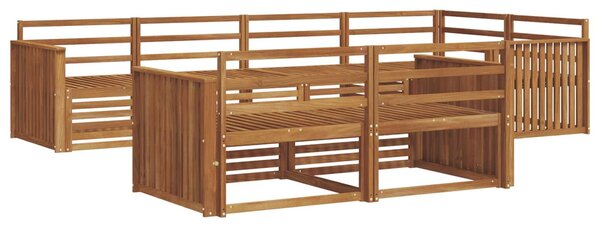 VidaXL Kültéri kanapé szett 7 pcs Természetes Tömör Akácfa