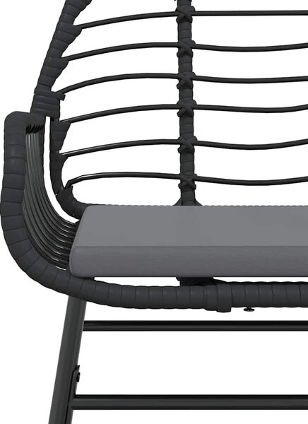 VidaXL 5 részes fekete polyrattan üveg kerti étkezőgarnitúra párnákkal