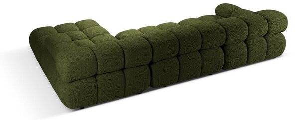 Zöld buklé moduláris sarokkanapé (jobb oldali) Bellis – Micadoni Home