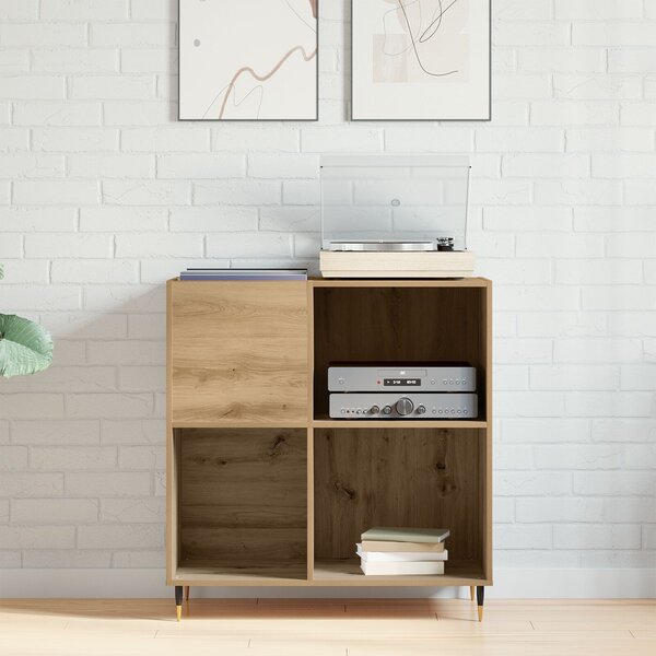VidaXL Rekeszes Szekrény Régi Fa 84,5x38x89 cm Műanyag Fa