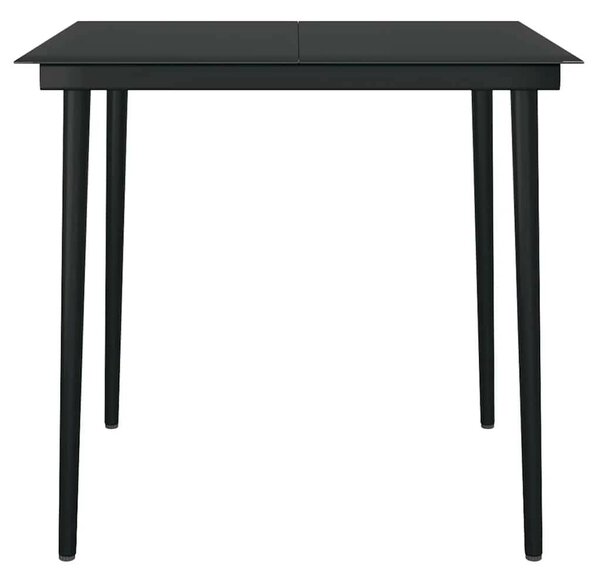 5 részes fekete polyrattan üveg kerti étkezőgarnitúra párnákkal