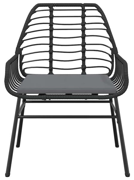 VidaXL 5 részes fekete polyrattan üveg kerti étkezőgarnitúra párnákkal