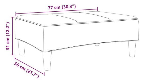 VidaXL sötétszüke bársony lábzsámoly 77x55x31 cm