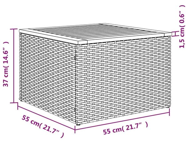 VidaXL Polyrattan Kerti Ülőgarnitúra - 9 részes - Szürke