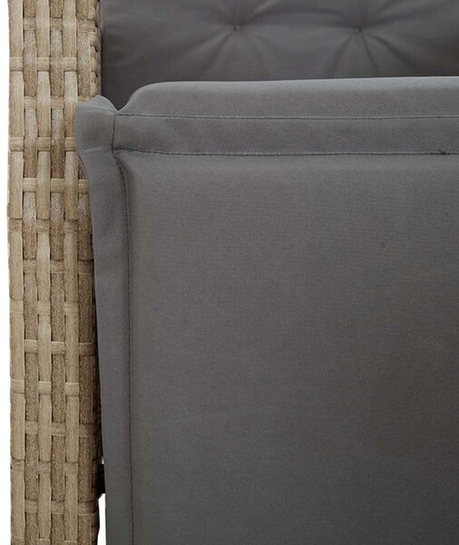 VidaXL 7 részes vegyes bézs polyrattan kerti étkezőgarnitúra párnákkal