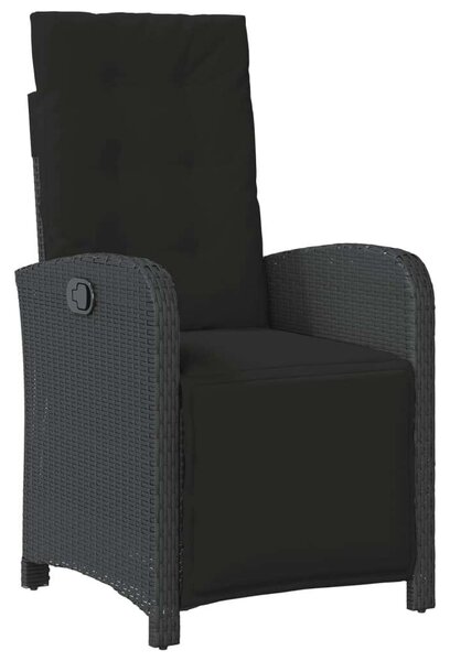 VidaXL Polyrattan Kerti Étkezőgarnitúra - 7 részes - Fekete