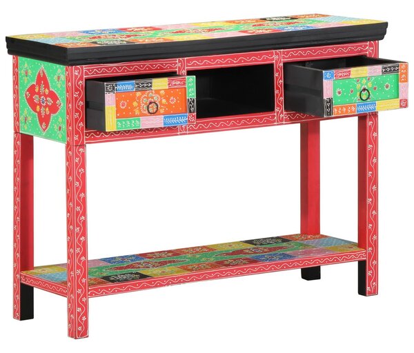 VidaXL Színes Konzolasztal 100x30x75 cm Tömör Mangófából