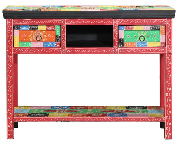 VidaXL Színes Konzolasztal 100x30x75 cm Tömör Mangófából