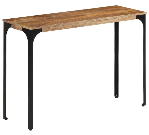 Barna tömör mangófa és vas konzolasztal 110 x 35 x 76 cm