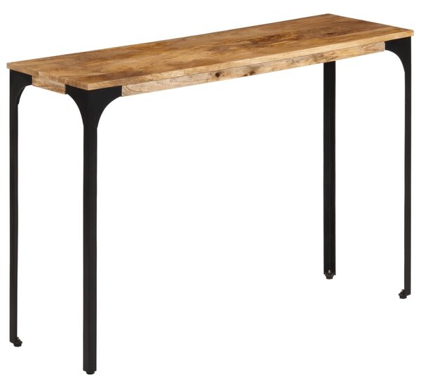 Barna tömör mangófa és vas konzolasztal 110 x 35 x 76 cm