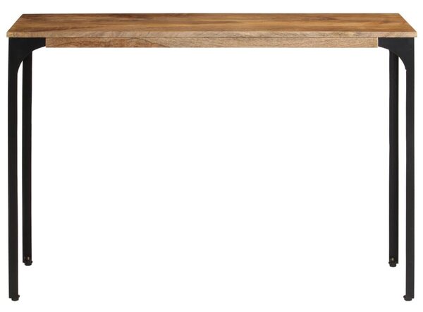 Barna tömör mangófa és vas konzolasztal 110 x 35 x 76 cm