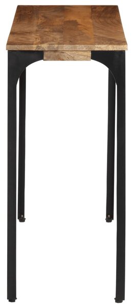 Barna tömör mangófa és vas konzolasztal 110 x 35 x 76 cm