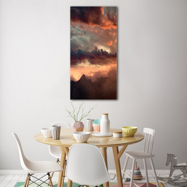 Üvegkép nyomtatás Sunset hegy