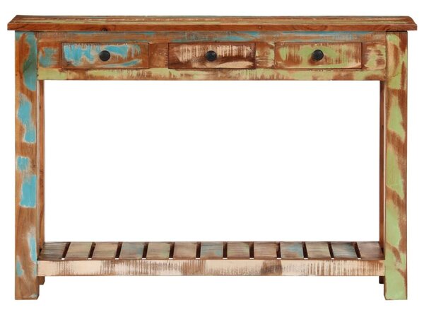 Tömör újrahasznosított fa tálalóasztal 110x30x76 cm