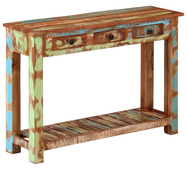 Tömör újrahasznosított fa tálalóasztal 110x30x76 cm