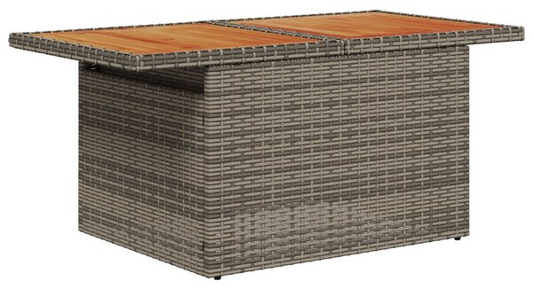 6 darabos kert étkező szett párnákkal szürke poly rattan akác