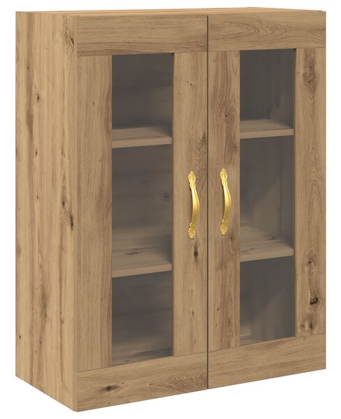 VidaXL Falra Szerelhető Szekrény Üveg Ajtókkal Kézműves Tölgy 69,5x34x90 cm