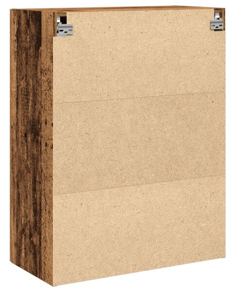 VidaXL Fali szekrény üvegajtókkal, régi fa 69,5x34x90 cm