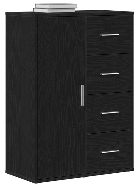 VidaXL Oldalszekrény Fekete Tölgy 60x31x84 cm Műgyanta Fából