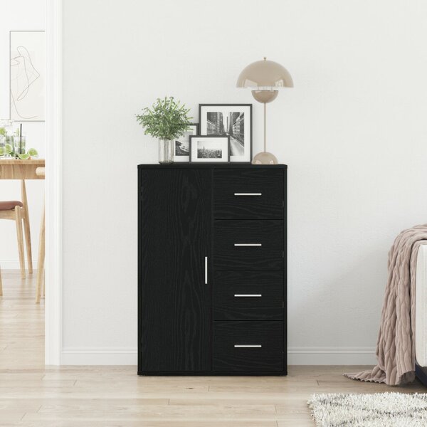 VidaXL Oldalszekrény Fekete Tölgy 60x31x84 cm Műgyanta Fából