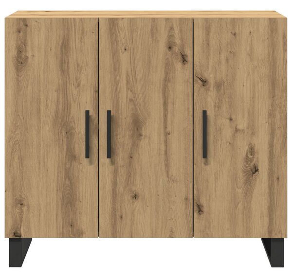 VidaXL 3 ajtós oldalszekrény Kézműves tölgy 90x34x80 cm Műszaki fa