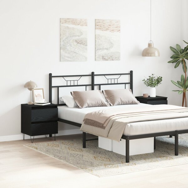 VidaXL Éjjeli szekrény 2 db fekete tölgy 40x35x50 cm összeszerelt fa