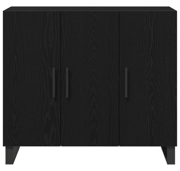 VidaXL 3 ajtós tálaló szekrény Fekete tölgy 90x34x80 cm Műgyanta