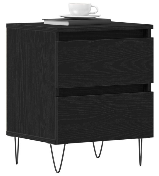 VidaXL Éjjeli szekrény 2 db fekete tölgy 40x35x50 cm összeszerelt fa