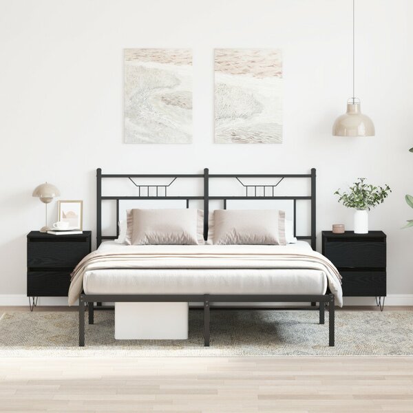 VidaXL Éjjeli szekrény 2 db fekete tölgy 40x35x50 cm összeszerelt fa