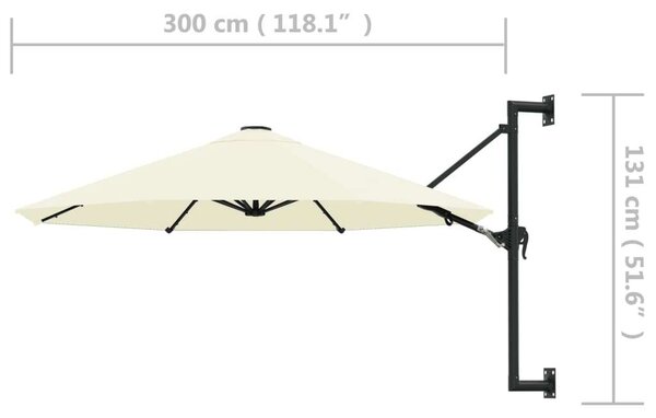 Napernyő - Falra Szerelhető - Homokszínű - 300cm
