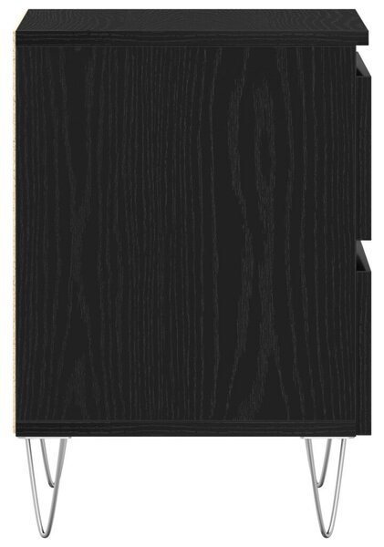 VidaXL Éjjeli szekrény 2 db fekete tölgy 40x35x50 cm összeszerelt fa