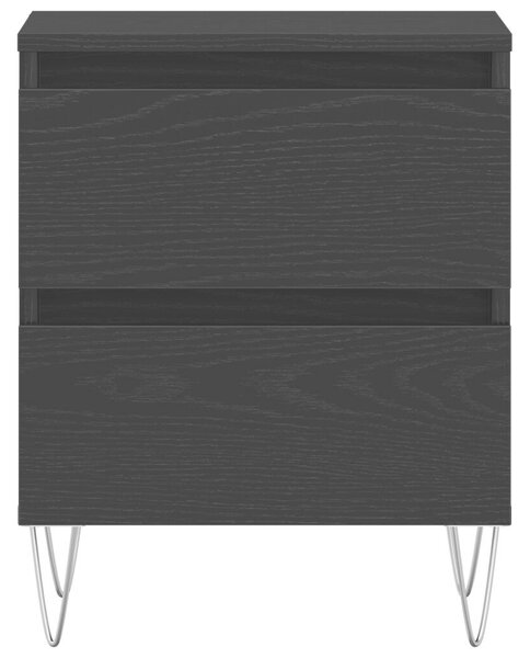 VidaXL Éjjeli szekrény 2 db fekete tölgy 40x35x50 cm összeszerelt fa