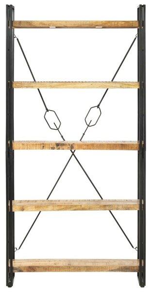 5-szintes tömör mangófa könyvespolc 90 x 30 x 180 cm