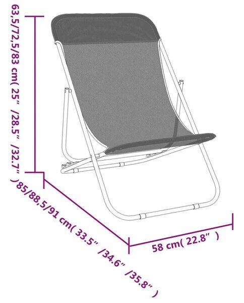 VidaXL 2 db textilén és porszórt acél összecsukható strandszék