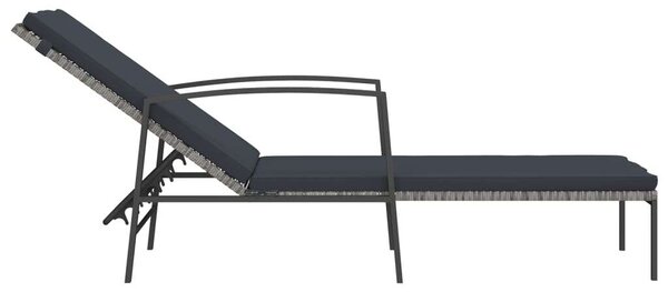 Polyrattan Napozóágy Szett - 2 db - Szürke