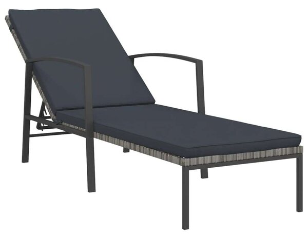 Polyrattan Napozóágy Szett - 2 db - Szürke