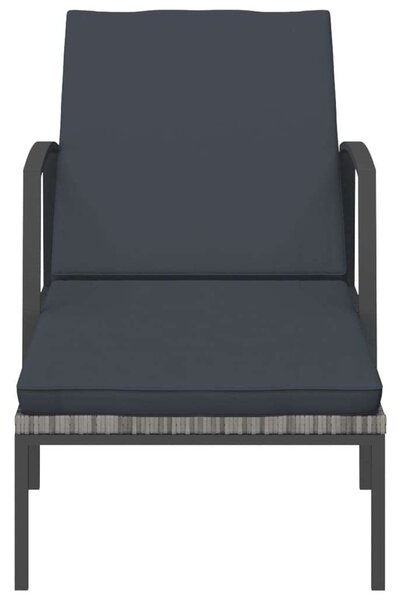 Polyrattan Napozóágy Szett - 2 db - Szürke